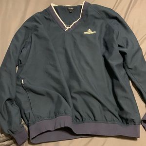 I’m selling a large dark blue windbreaker.